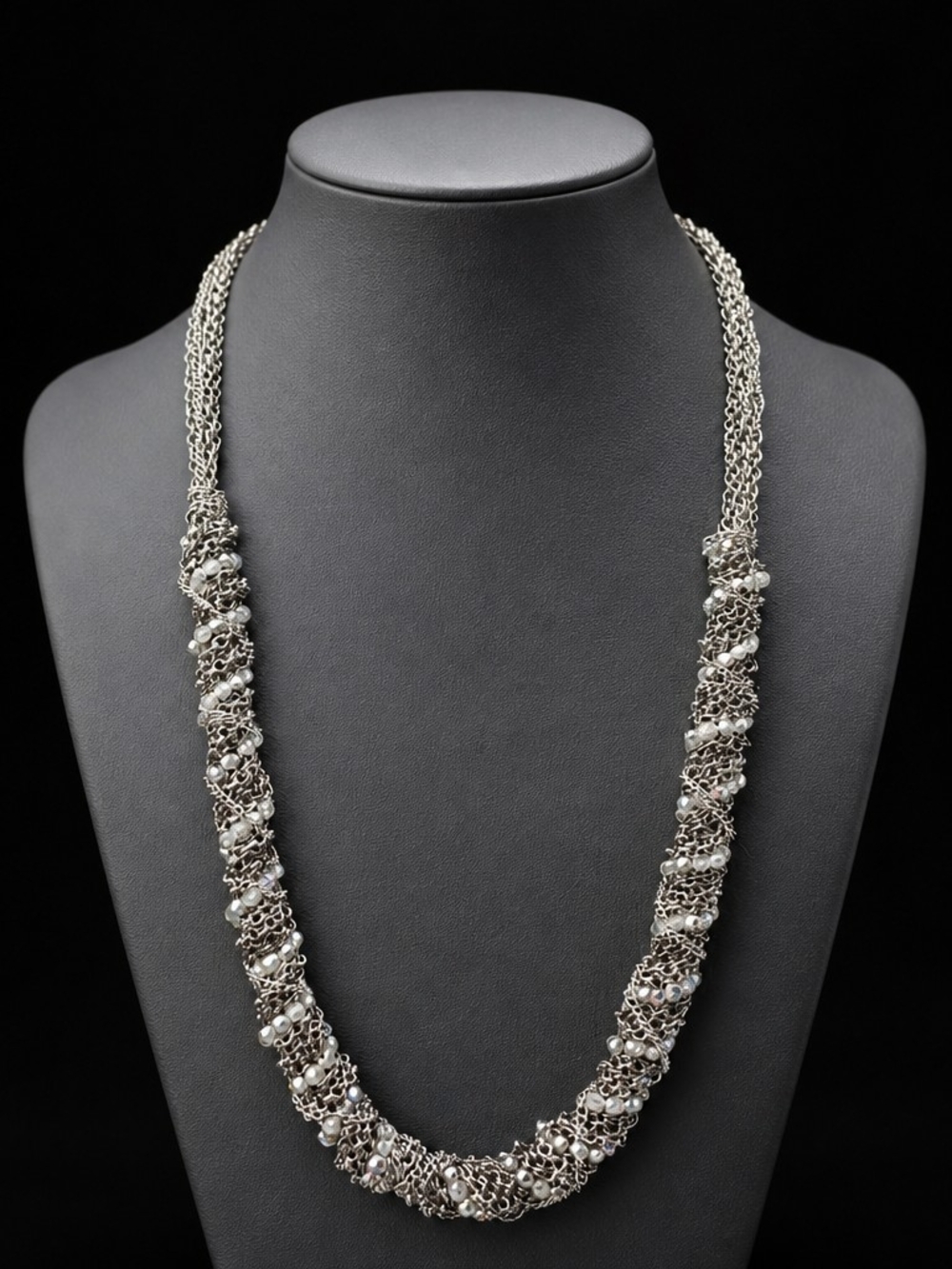 Silver Knotted  Accent Necklace